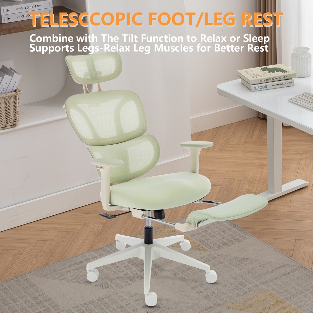 FLEXISPOT Big and Tall Mesh Office Chair, Computer Chair with Footrest, OC4-SE