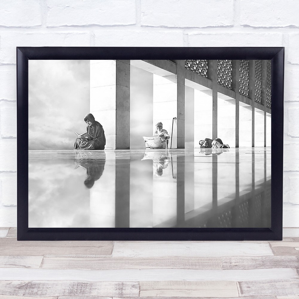 Praying Reading Sleeping Resting Reflection Hallway Old Age Stick Cane Art Print