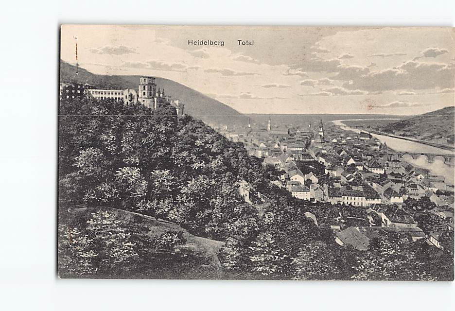 Postcard Heidelberg Germany Total Castle View Neckar River Vintage