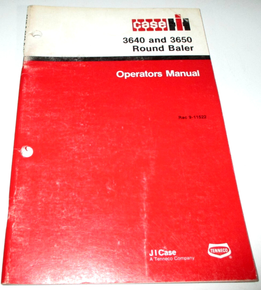Case IH 3640 3650 Round Baler Operators Maintenance Manual ORIGINAL 9-11522 8-87
