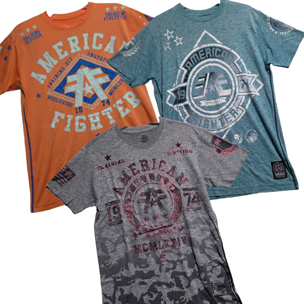 Affliction American Fighter Men's T-Shirt MMA Y2K Size Medium Lot of 3