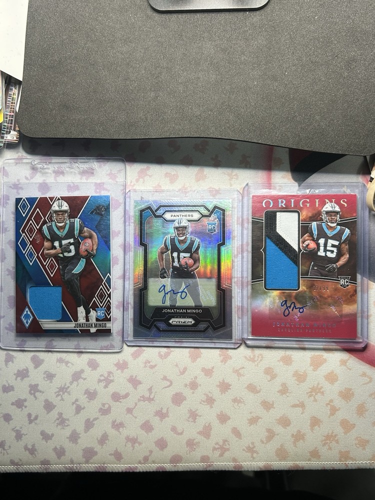 Lot 3 Jonathan Mingo  silver Rookie RC Prizm Auto/ RPA /99 / patch card /125