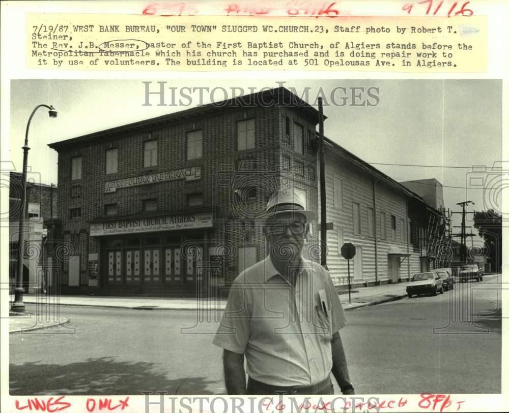 1987 Press Photo Reverend J. B. Messer At Metropolitan Tabernacle, Algiers
