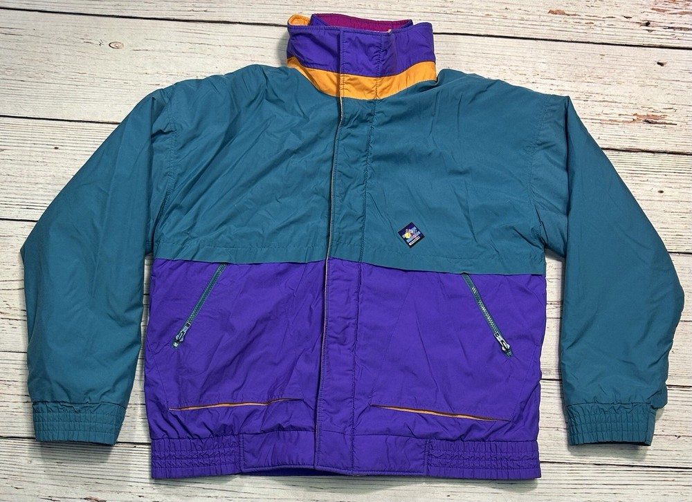 Vintage 90s Woolrich Color Block Ski Jacket Sigmet Gear Convertible Size L