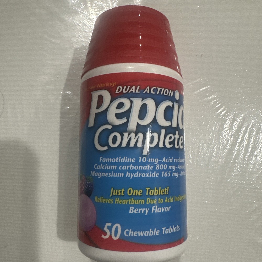 Pepcid Complete Dual Action Acid Reducer Chewable Tablets-Berry Flavor, 50 CT-image