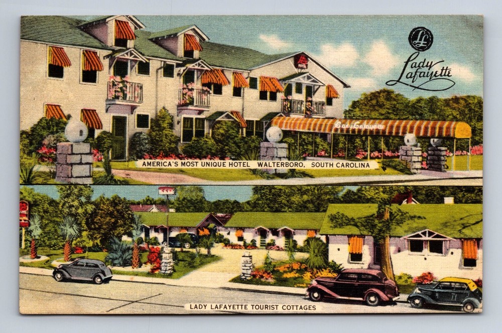 Lady Lafayette Hotel Tourist Cottages Walterboro South Carolina Postcard