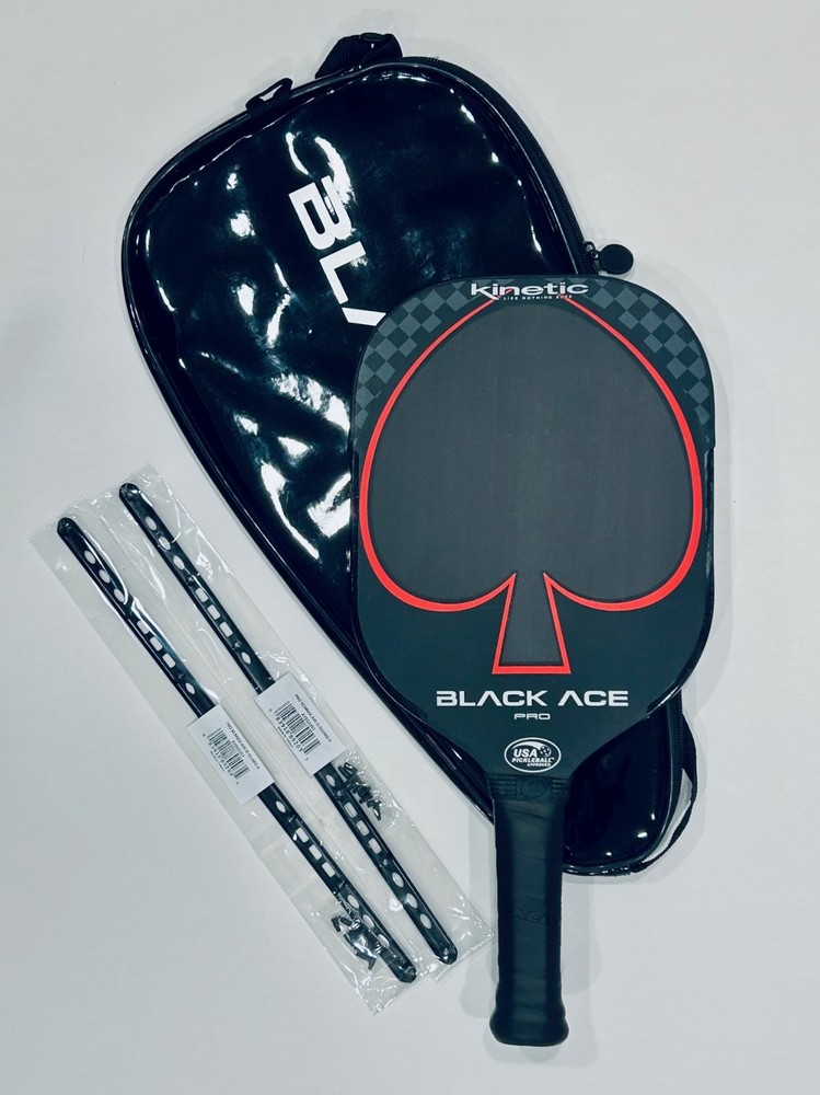USED ProKennex Black Ace Pro Pickleball Paddle + Cover + 2 Edge Guards