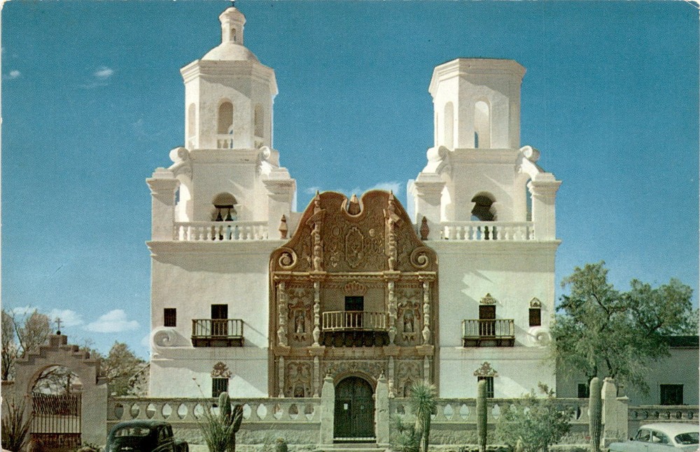 3/12/611, Mission San Xavier, Tucson, Arizona, 1772, Indians, Postcard