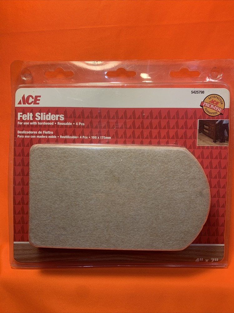 ACE SLIDE 4x7 Large Hardwood Floor Felt Sliders 4-Pack for Furniture Protection-image