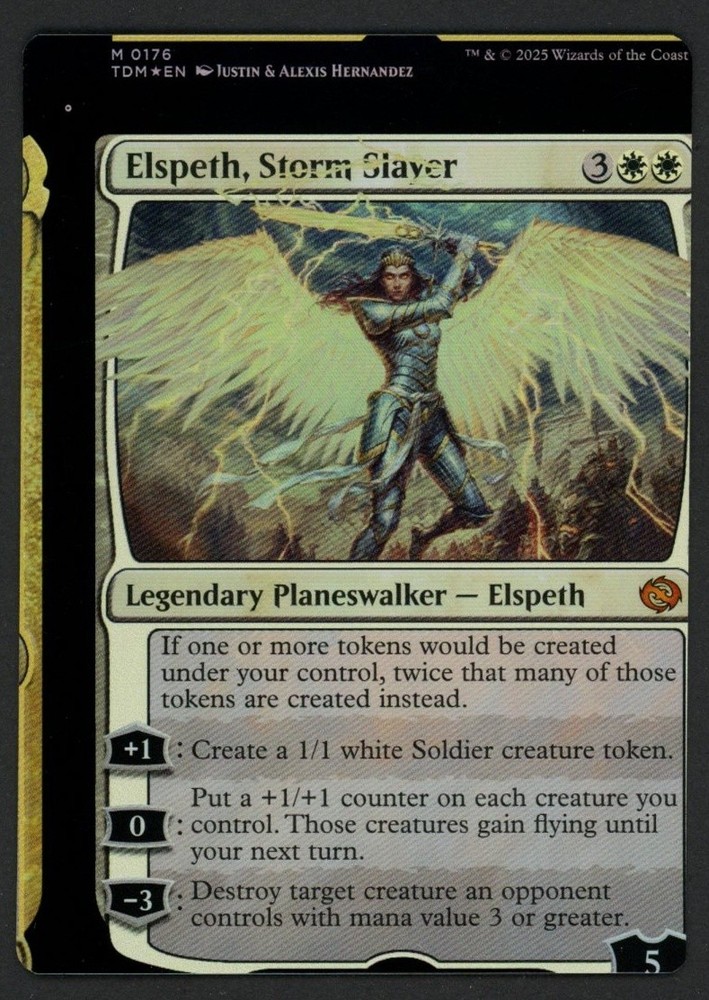 ***FOIL Elspeth, Storm Slayer NFC Miscut*** MTG Tarkir Dragonstorm Kid Icarus