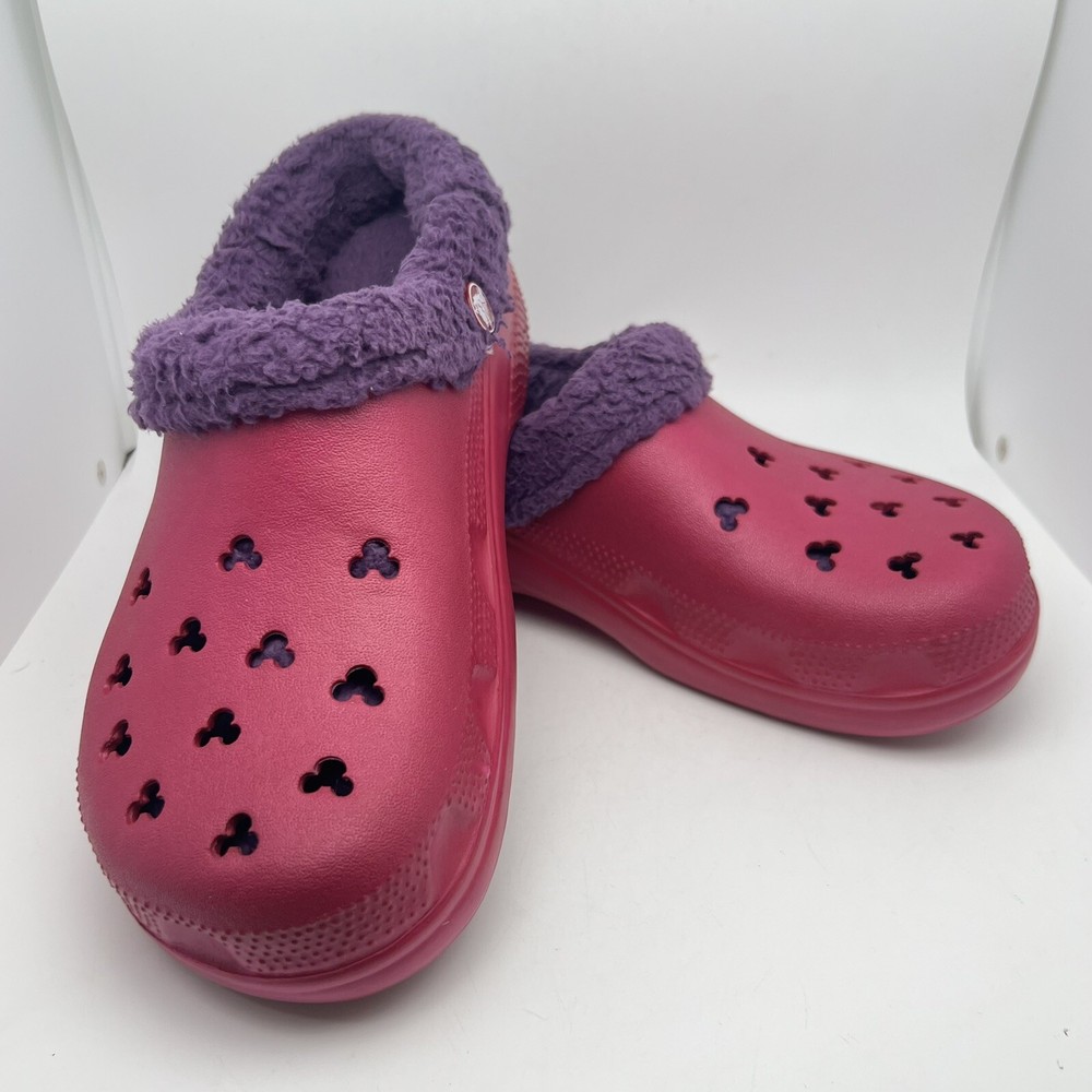 Crocs Disney Mickey Mammoth Berry/Grape Women’s 8/Mens 6 Lined Shoes New?