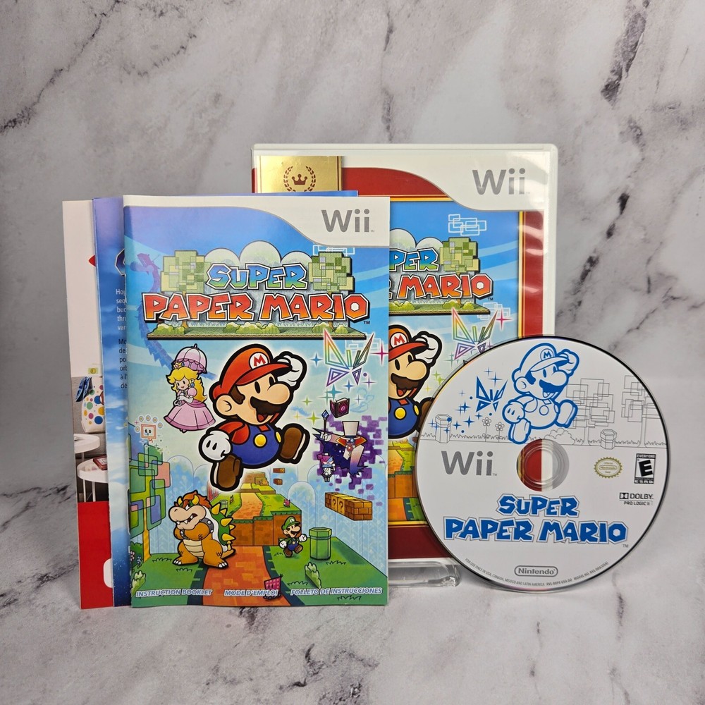Super Paper Mario (Nintendo Wii, 2007) CIB Complete w/ Manual