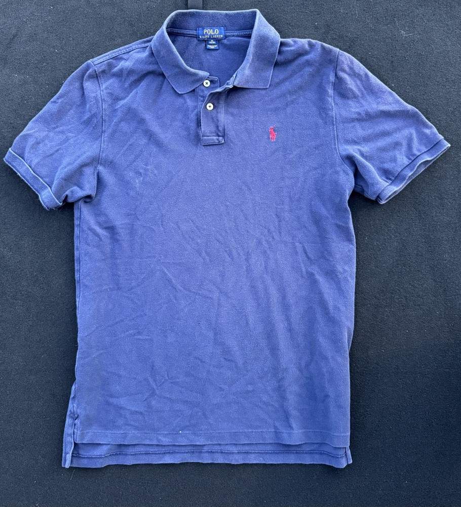 Polo Ralph Lauren Boys Heather Blue Short Sleeve Collar Polo Pony Shirt XL 18-20