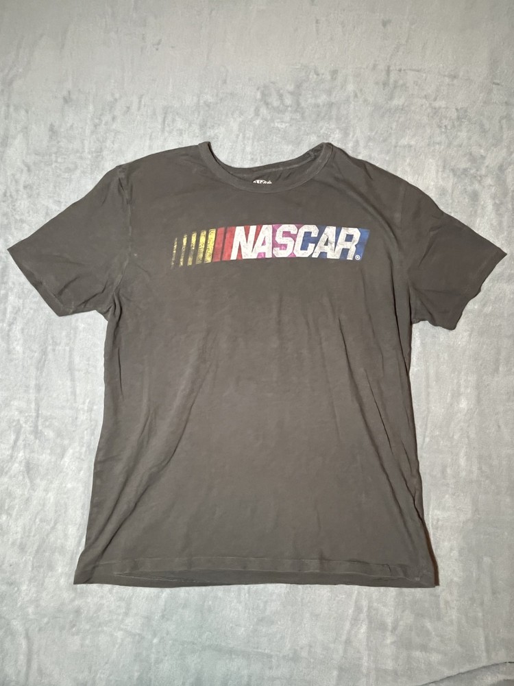 Lucky Brand T Shirt Mens L Large Gray Nascar International Short Sleeves Racing