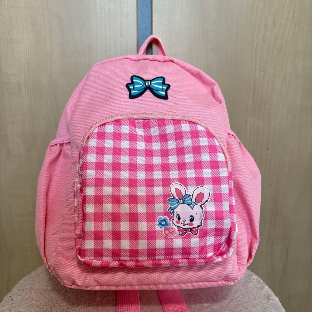 Heisei Retro Swimmer Kids Backpack Plaid Pink Bunny