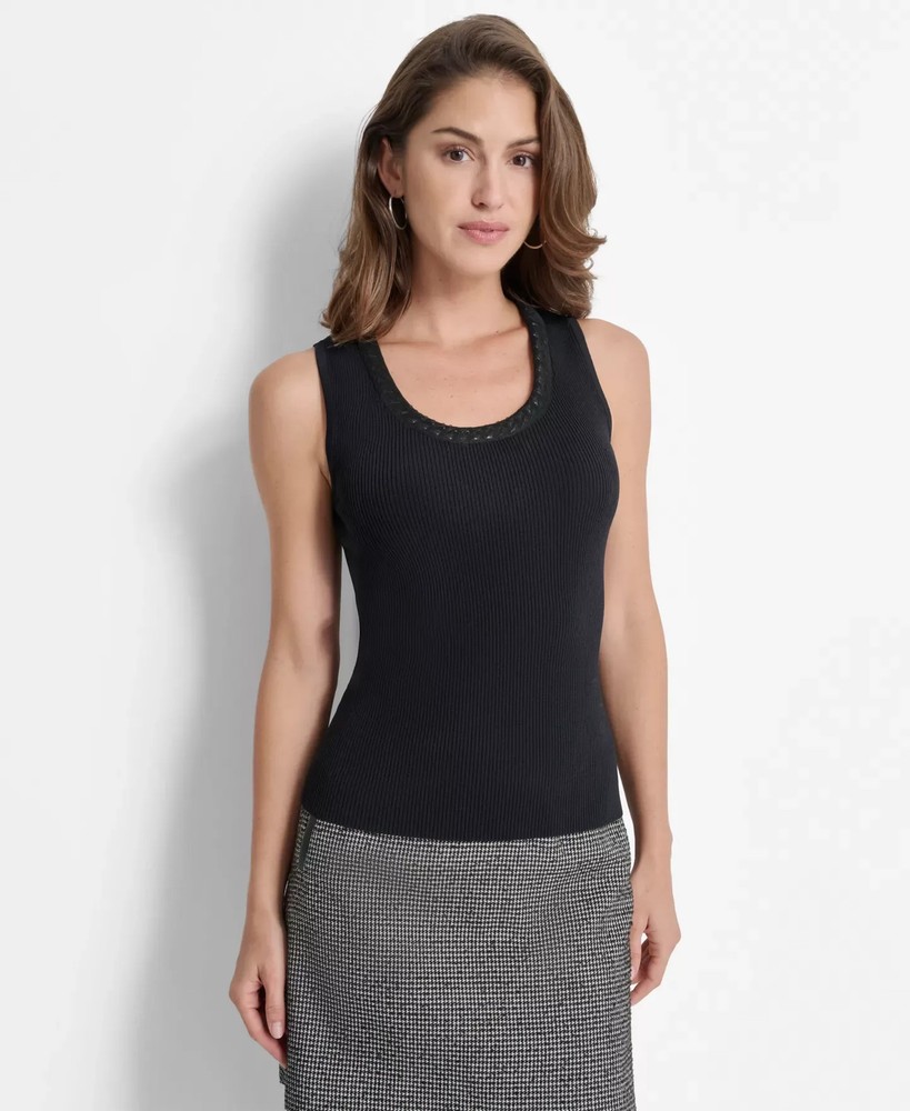 DKNY Women's Top Sz M Women’s Scoop-Neck Sleeveless Rib-Knit