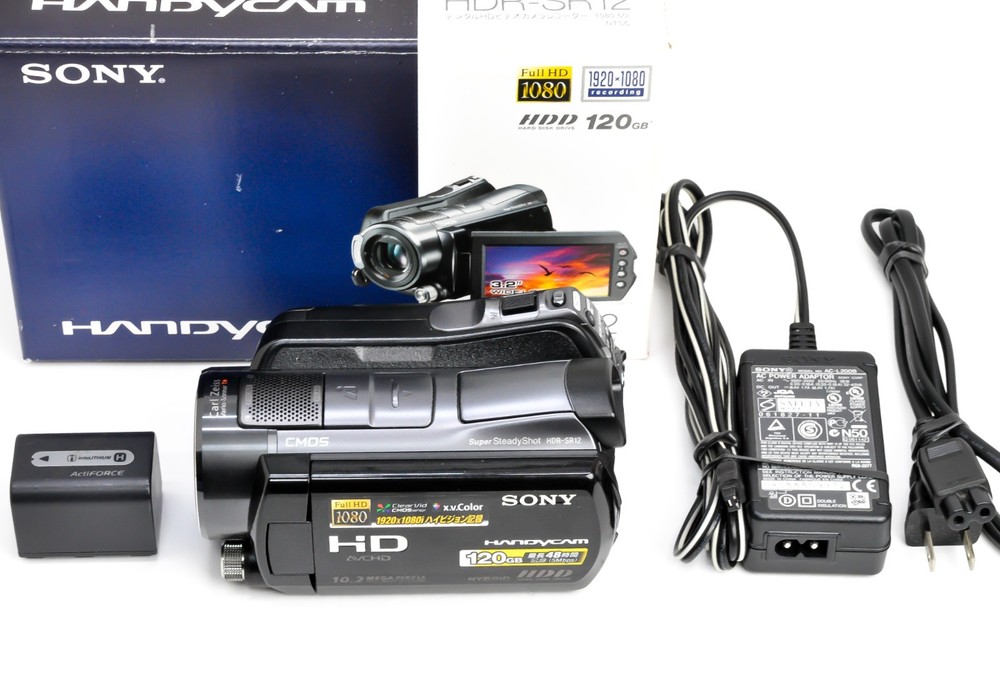Mint Sony Handycam HDR-SR12 120GB 150x Zoom HDD Digital Camcorder Nightshot