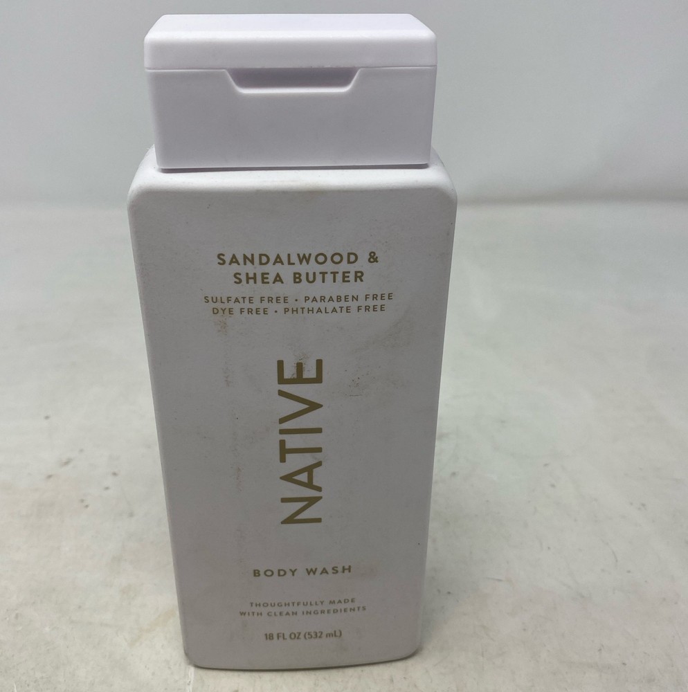Native Body Wash - Sandalwood & Shea Butter, 18 fl oz (532 mL), White Bottle