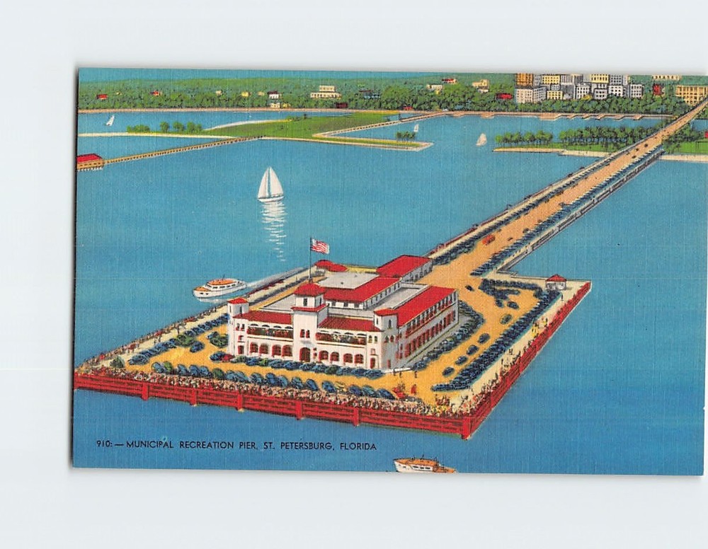Postcard Municipal Recreation Pier St. Petersburg Florida USA