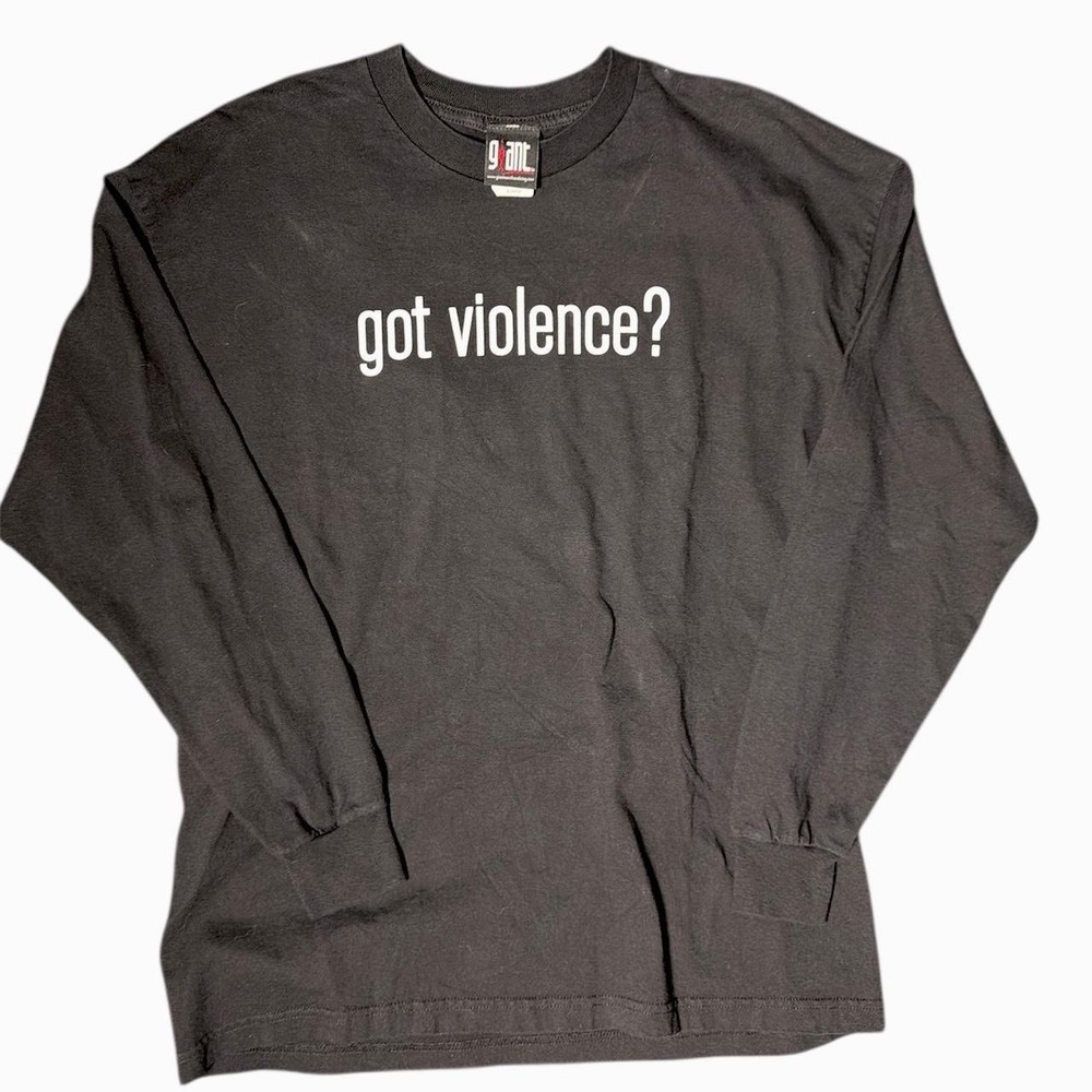 Vintage Marilyn Manson Got Violence? Long Sleeve Band Tee Shirt Men's XL