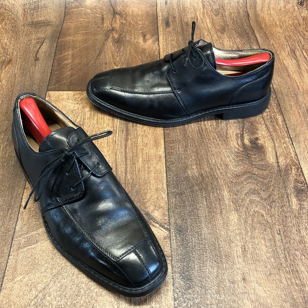Florsheim Men’s Size 9.5 Black Leather Lace Up Dress Shoes Ashlin Split Toe EUC!