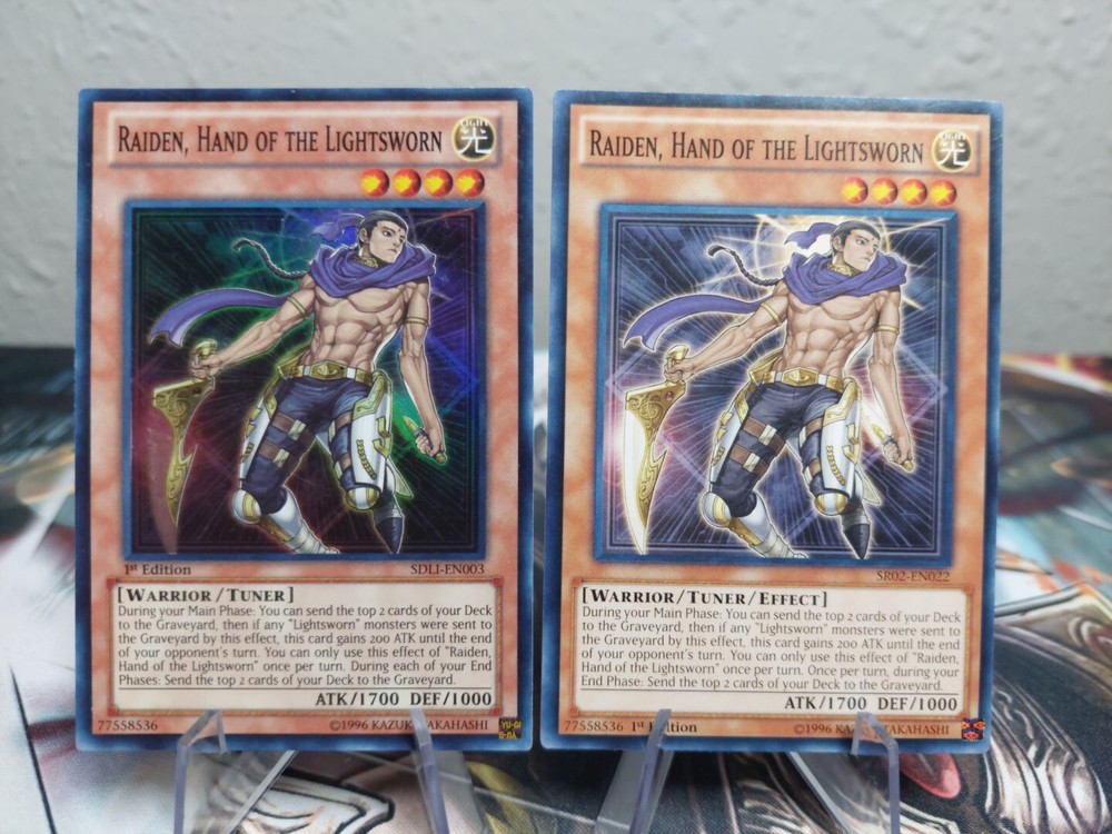 YuGiOh Lightsworn Raiden SDLI-EN003 Super Rare 1st Ed LP or NM Unlim
