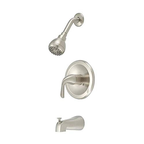 Project Source Brushed Nickel 1-Handle Wall Mount Bathtub Faucet