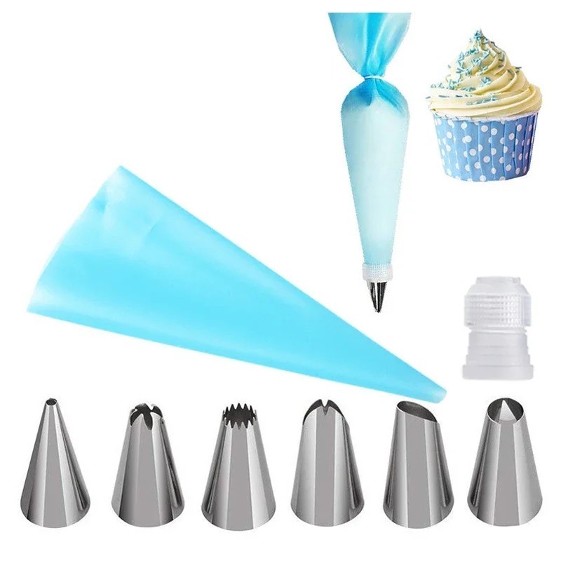 8pc Cake Decorating Kit Piping Bag Icing Tips Set for Cupcake Pastry Baking DIY