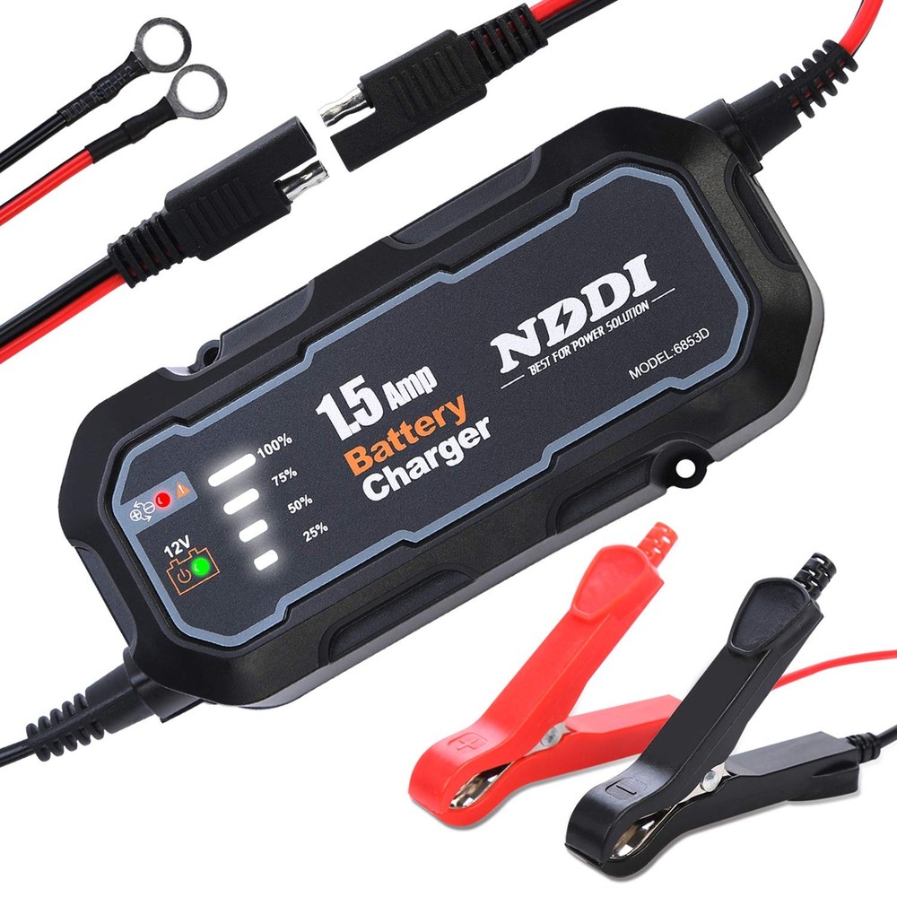 1.5A 12V Smart Car Battery Charger Fully Automatic Portable