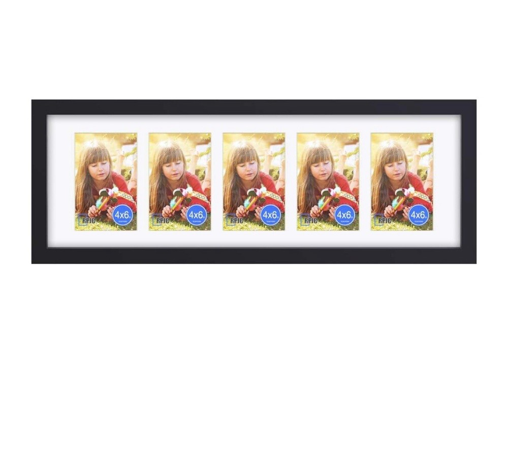 RPJC Solid Wood Collage Picture frames 5 Opening 4x6 Photos with Mat or 8x24 New
