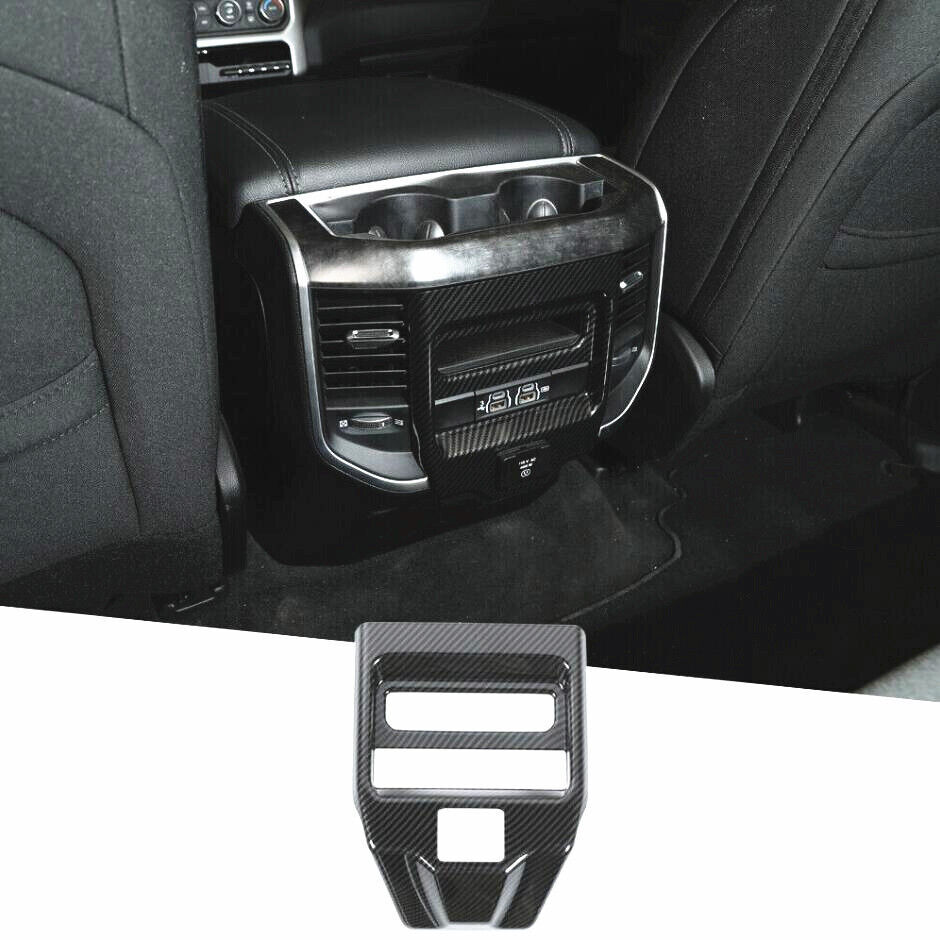 Fit 2019-2022 Dodge RAM 3500 Carbon Fiber Rear Seat Air Vent Panel Cover Trim 1P