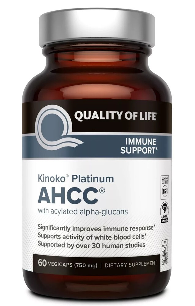 Quality of Life Premium Kinoko Platinum AHCC 750mg 60 Caps