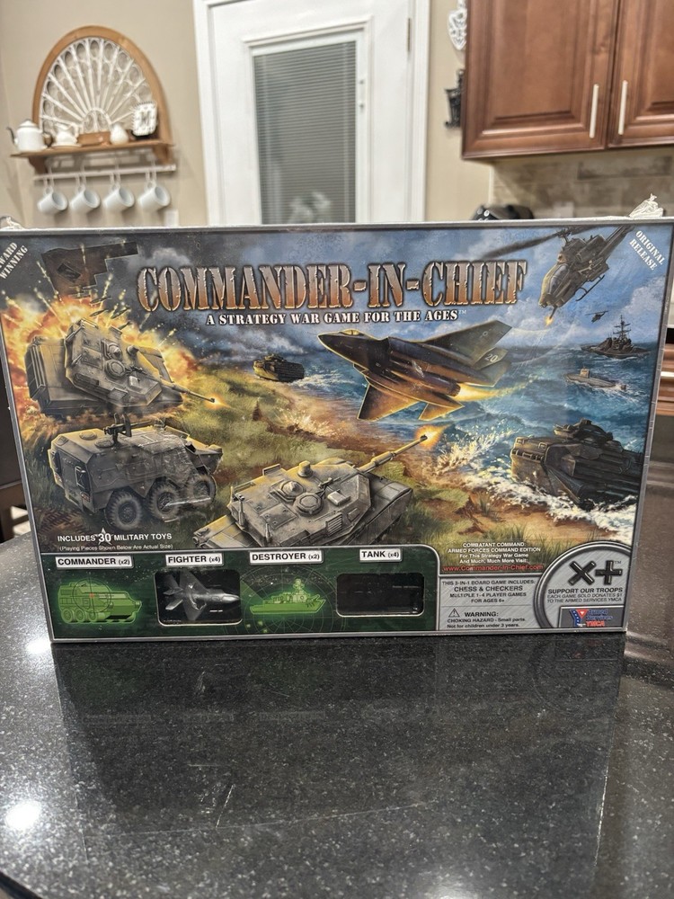 Commander-In-Chief Chess & Checkers Board Game Toy NEW Military