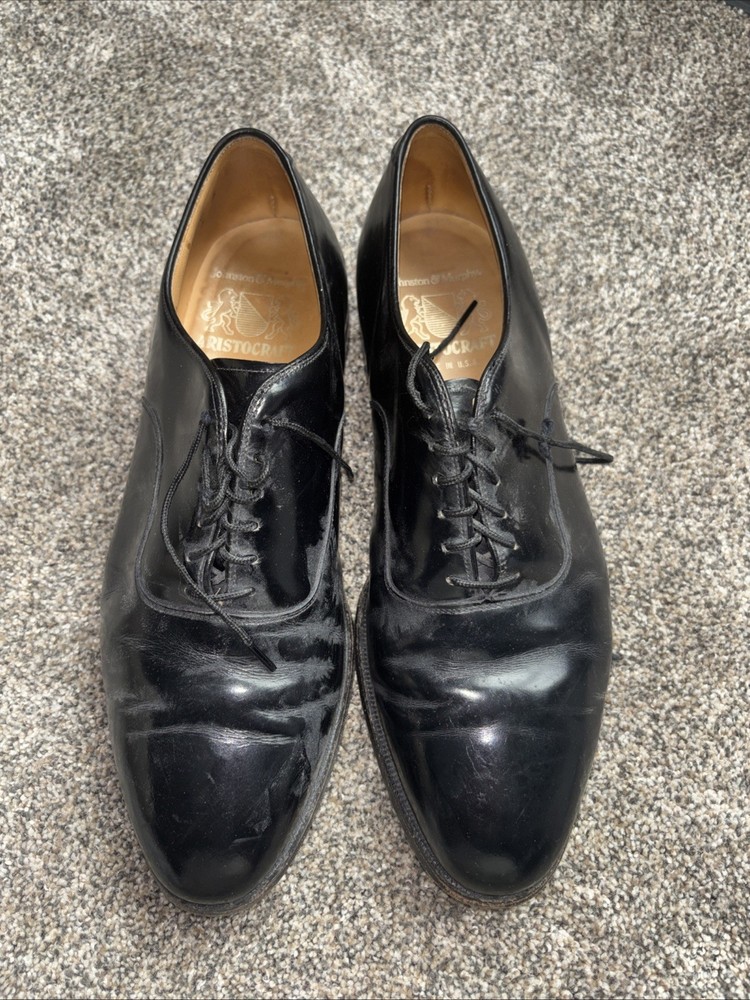 Johnston Murphy Aristocraft Cap Toe Oxfords Shoe Black 24-8569 Men's Size 9.5