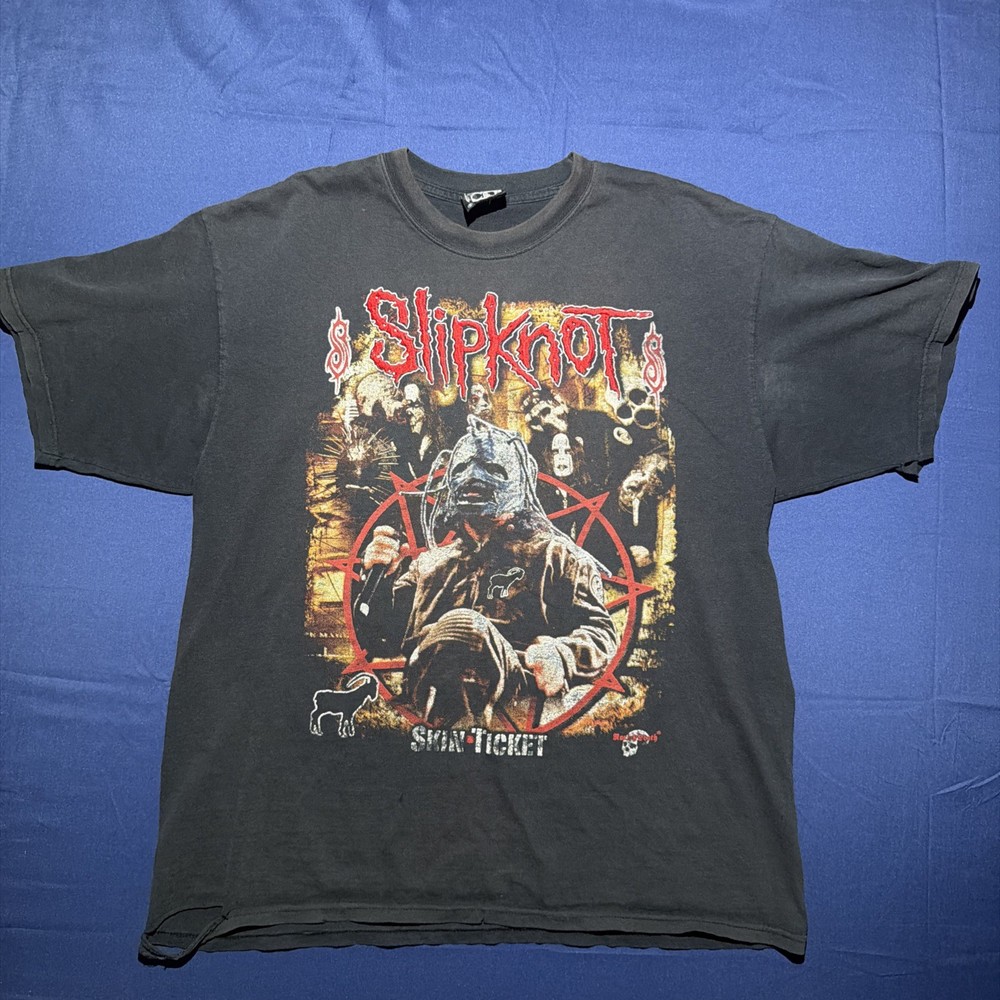 Vintage 90s Slipknot Band T-Shirt Men’s Size XL Black Rock and Death