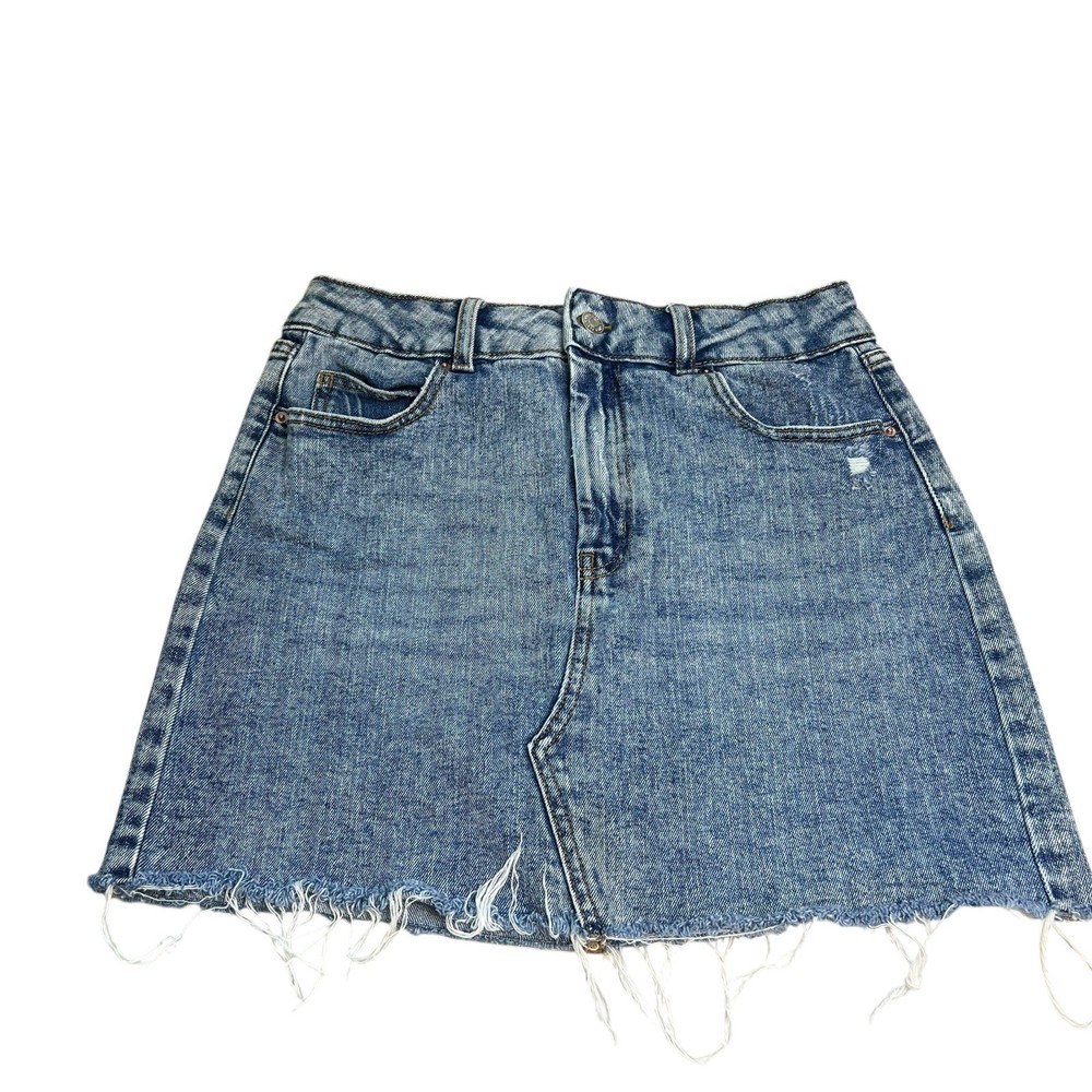 Wild Fable Size 6 Acid Washed Distressed Denim Jean Skirt