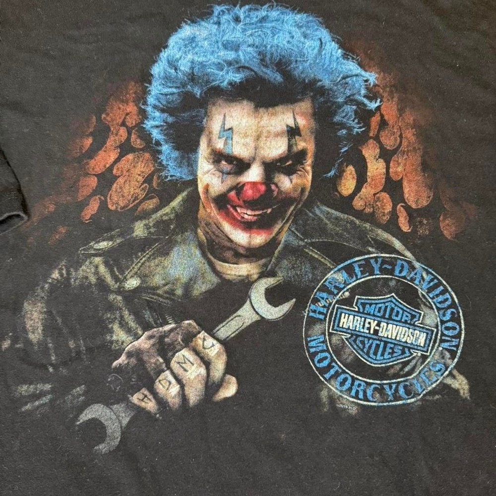 Harley-davidson Creepy Clown Black Tee Shirt Men’s XXL