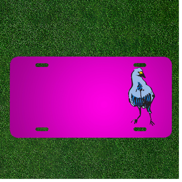 Custom Personalized Car License Plate With Add Names To Blue Bird Standing