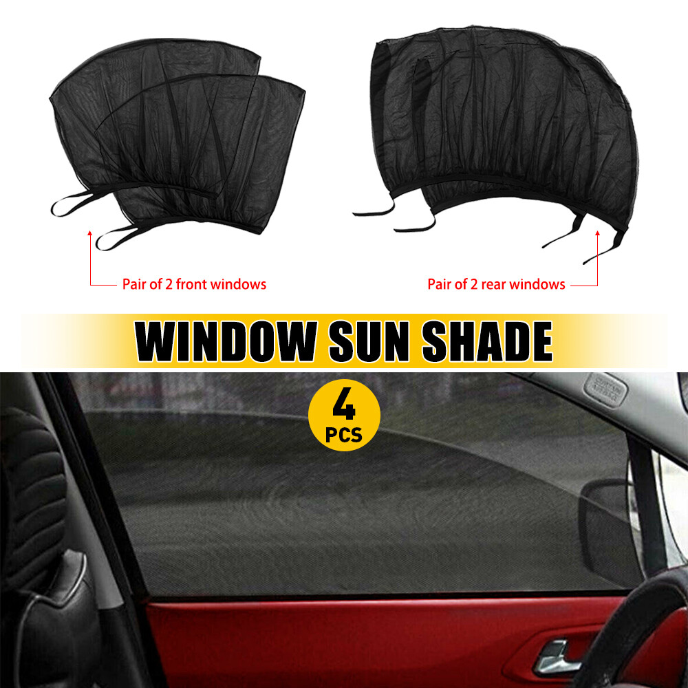 4PC Universal Car Side Window Sun Shade Cover Sunshade Visor Mesh screen Shield