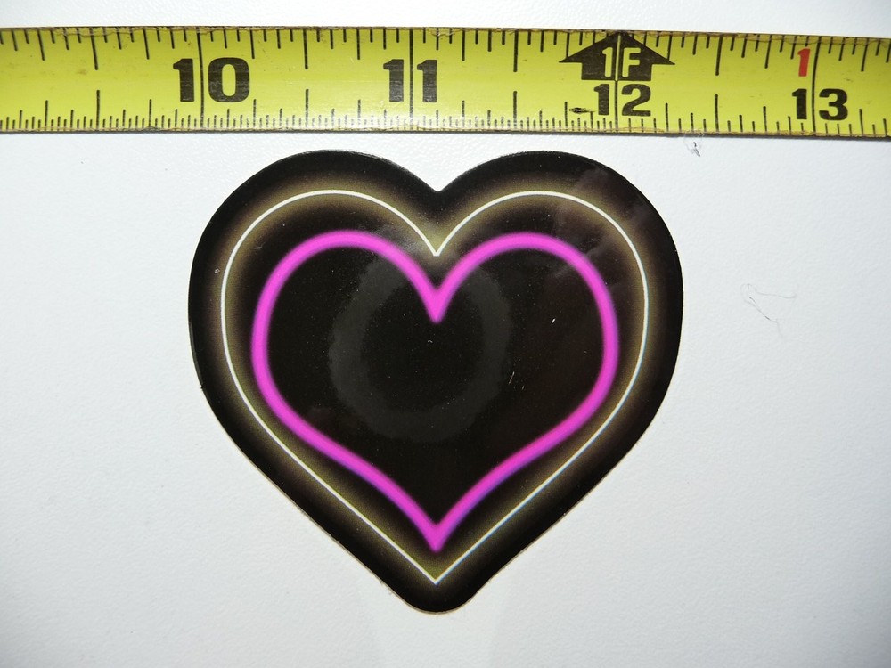Triple Heart Neon Sticker Decal Colorful Fun Design