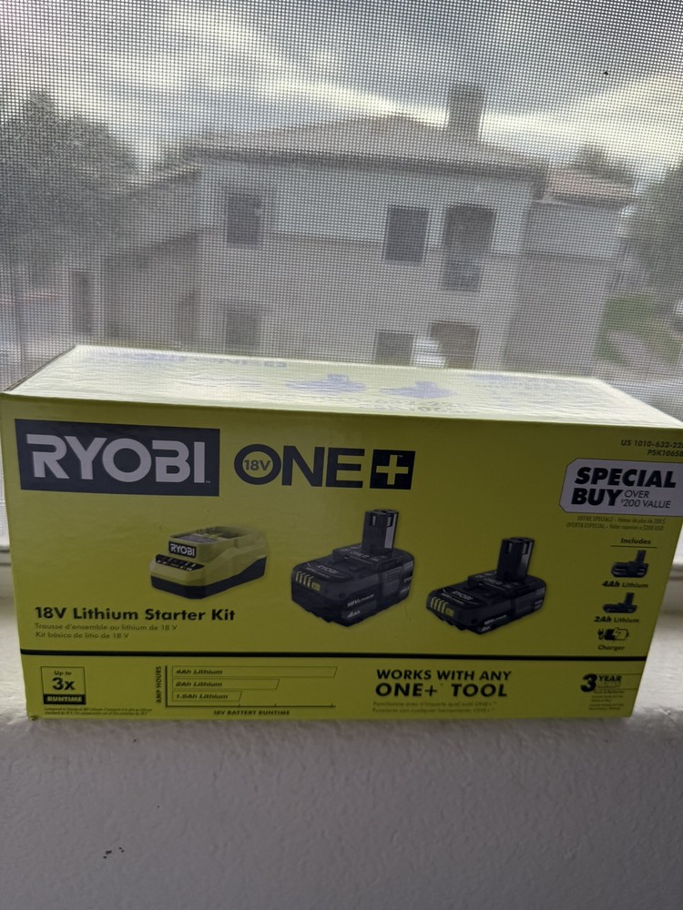 NEW RYOBI 18V Starter Kit -  Two Battery AND One Charger
