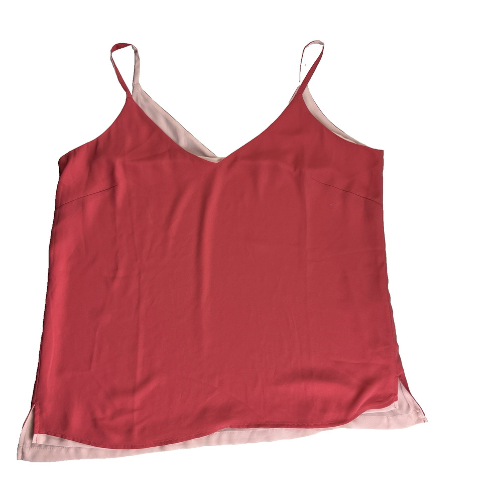 White House Black Market Large Camisole Style V Neck Reversible Orange Peach