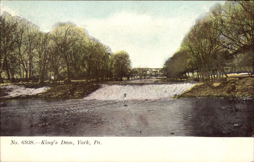 King's Dam ~ York Pennsylvania PA ~ unused c1905 UDB vintage postcard