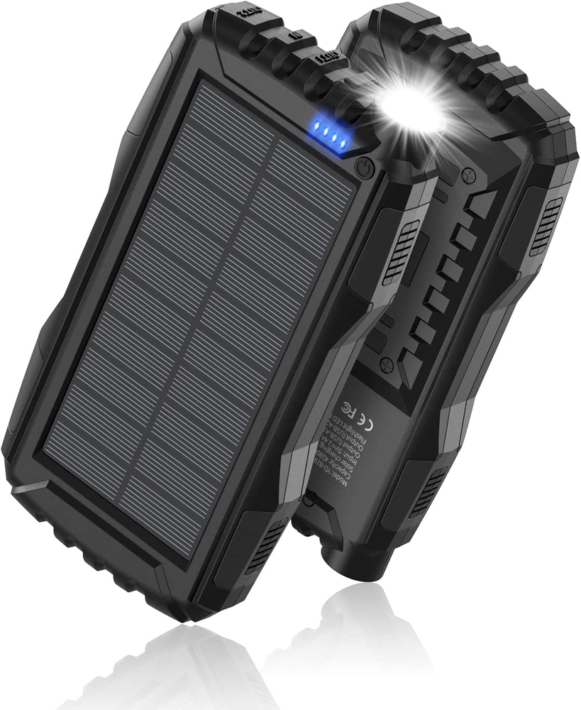 42800Mah Portable Charger, Solar Power Bank, External Battery (Black)