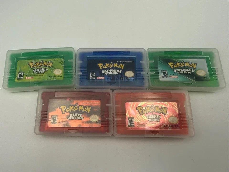 Pokemon Usa Gba 5 Pack Emerald Ruby Sapphire Leafgreen Firered Tested & Working