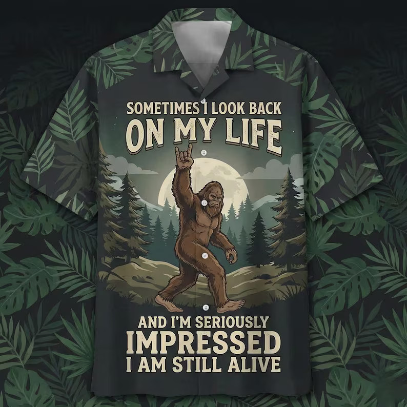 Funny Bigfoot Sasquatch Hawaiian Shirt