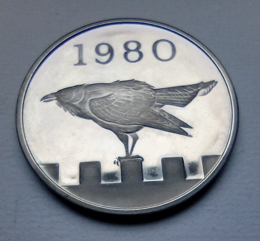 1980 Tower Of London / Nickel Silver British Commemorative  Coin / Medal