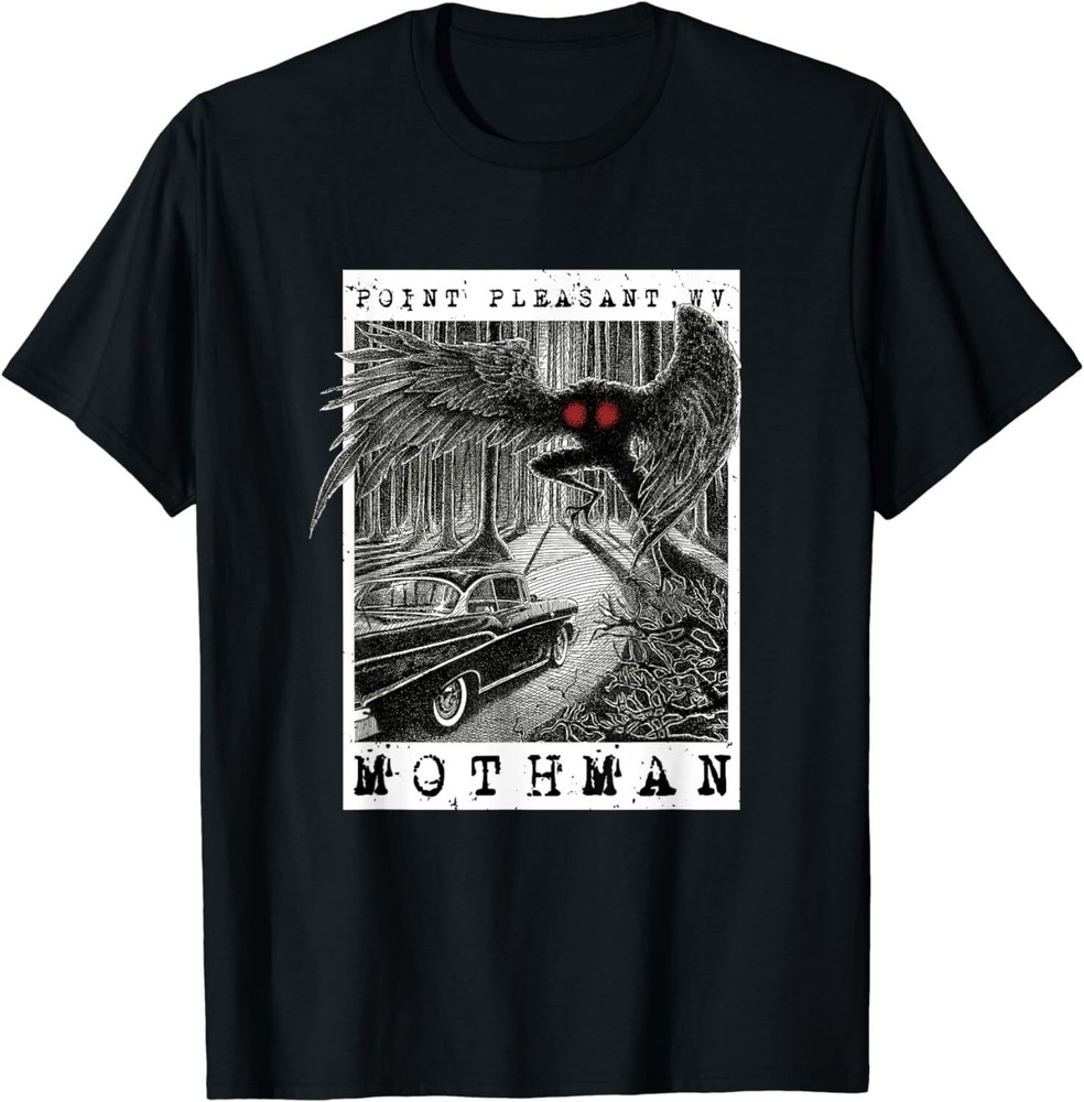 NEW LIMITED Mothman Encounter -1966 Point Pleasant Original Cryptid Art T-Shirt♡