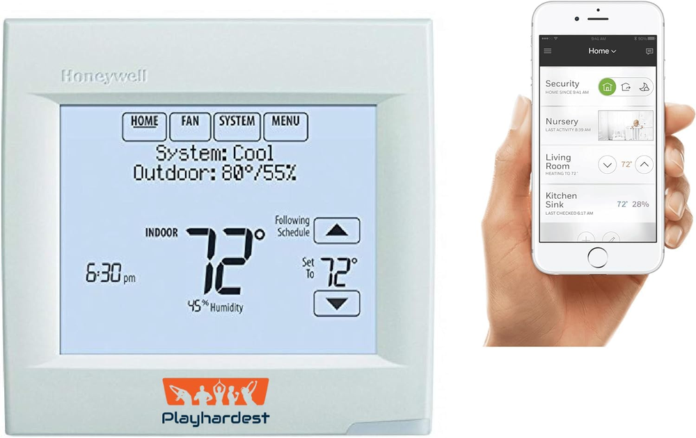 Home TH8321WF1001/U Visionpro 8000 Wi-Fi Programmable Thermostat, 1 Pack, with E