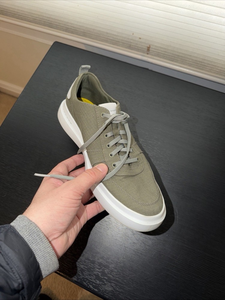 Cole Haan Grand Pro Rally Court Mens 10 Shoes Dusty Olive Canvas Sneakers